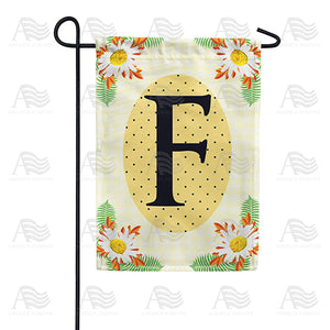 Yellow Gingham Daisies Monogram Double Sided Garden Flag
