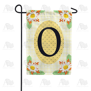 Yellow Gingham Daisies Monogram Double Sided Garden Flag