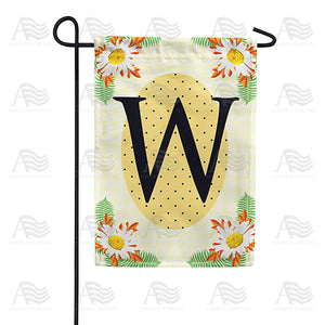 Yellow Gingham Daisies Monogram Double Sided Garden Flag