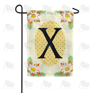 Yellow Gingham Daisies Monogram Double Sided Garden Flag