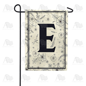 Flower Sketchings Monogram Double Sided Garden Flag