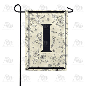 Flower Sketchings Monogram Double Sided Garden Flag