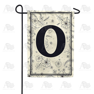 Flower Sketchings Monogram Double Sided Garden Flag