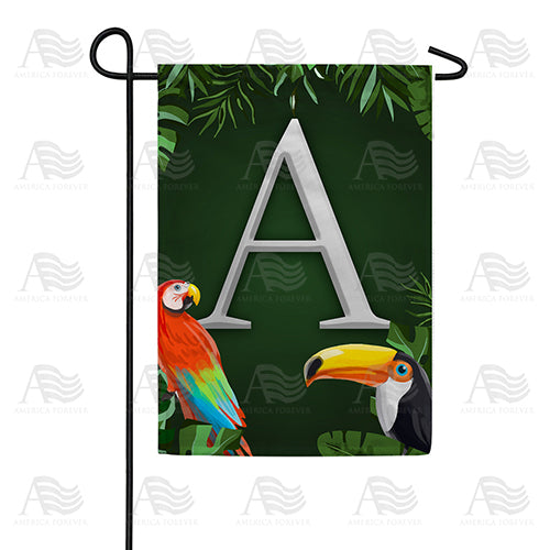 Tropical Birds Monogram Double Sided Garden Flag