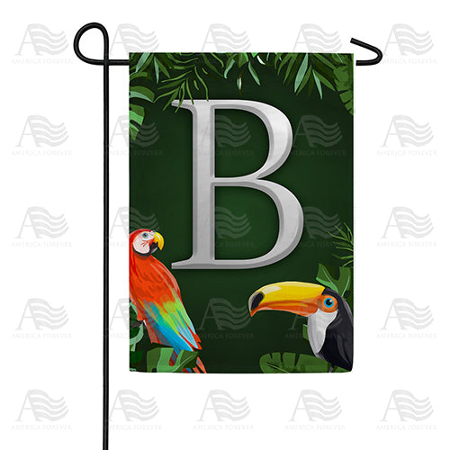 Tropical Birds Monogram Double Sided Garden Flag