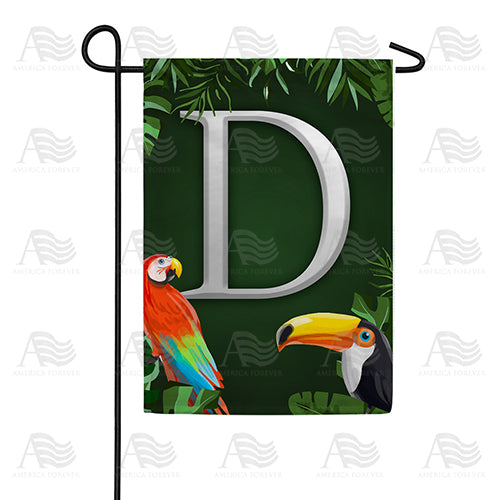 Tropical Birds Monogram Double Sided Garden Flag