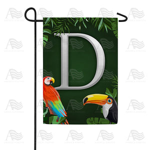 Tropical Birds Monogram Double Sided Garden Flag