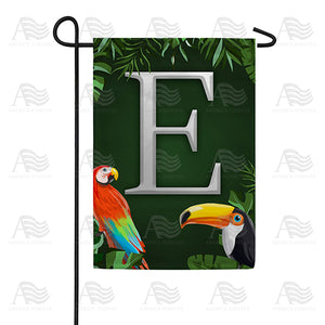Tropical Birds Monogram Double Sided Garden Flag