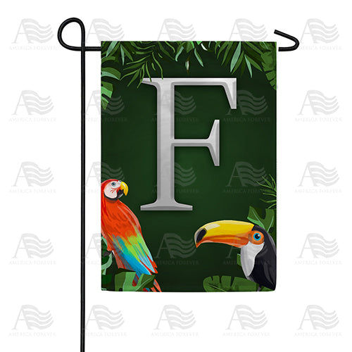 Tropical Birds Monogram Double Sided Garden Flag