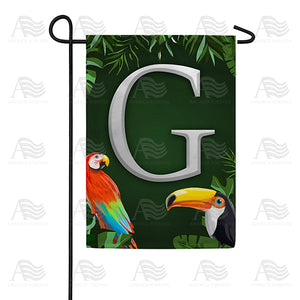 Tropical Birds Monogram Double Sided Garden Flag