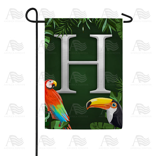 Tropical Birds Monogram Double Sided Garden Flag