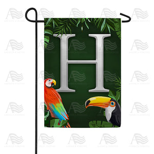 Tropical Birds Monogram Double Sided Garden Flag