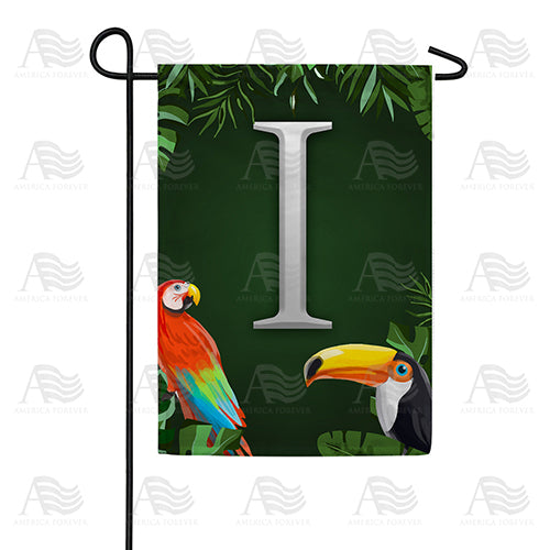 Tropical Birds Monogram Double Sided Garden Flag