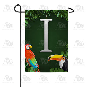 Tropical Birds Monogram Double Sided Garden Flag