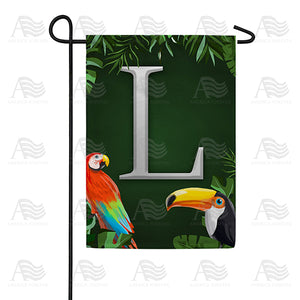 Tropical Birds Monogram Double Sided Garden Flag