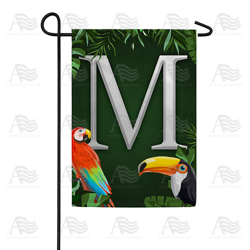 Tropical Birds Monogram Double Sided Garden Flag