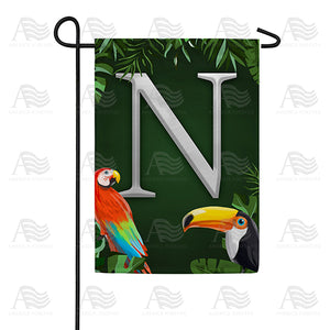 Tropical Birds Monogram Double Sided Garden Flag