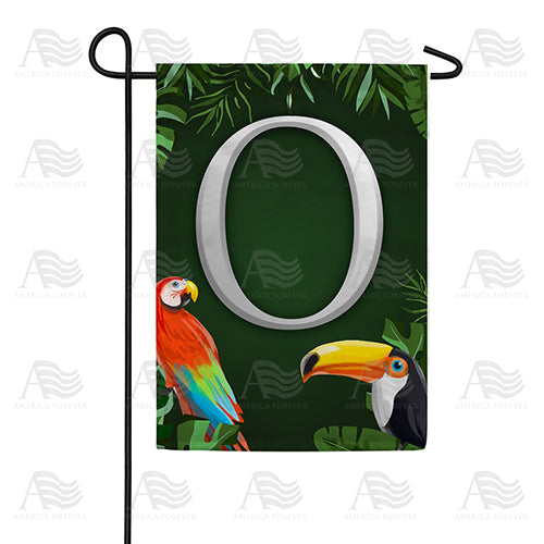 Tropical Birds Monogram Double Sided Garden Flag