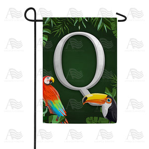 Tropical Birds Monogram Double Sided Garden Flag