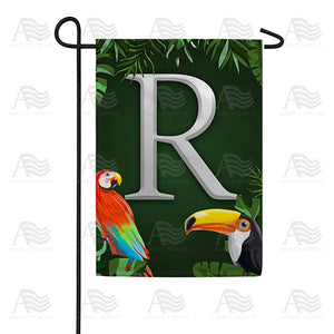 Tropical Birds Monogram Double Sided Garden Flag