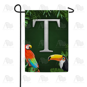 Tropical Birds Monogram Double Sided Garden Flag