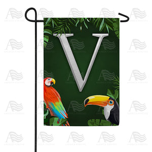 Tropical Birds Monogram Double Sided Garden Flag