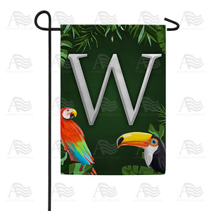 Tropical Birds Monogram Double Sided Garden Flag