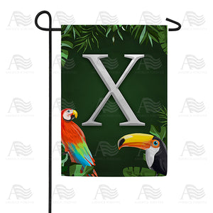 Tropical Birds Monogram Double Sided Garden Flag