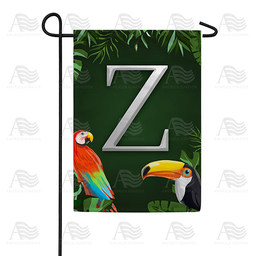 Tropical Birds Monogram Double Sided Garden Flag