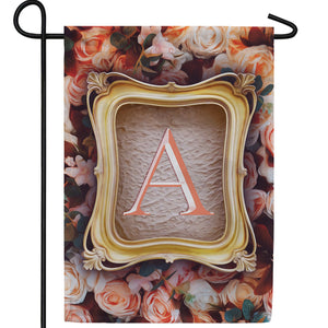 Antique Gold Frame Monogram Double Sided Garden Flag