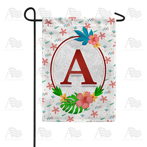 Periwinkle Petals Monogram Double Sided Garden Flag