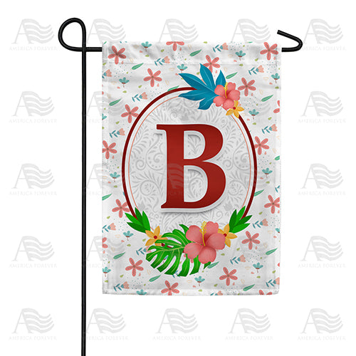 Periwinkle Petals Monogram Double Sided Garden Flag