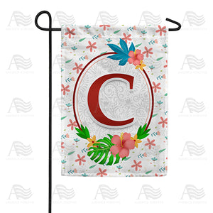 Periwinkle Petals Monogram Double Sided Garden Flag