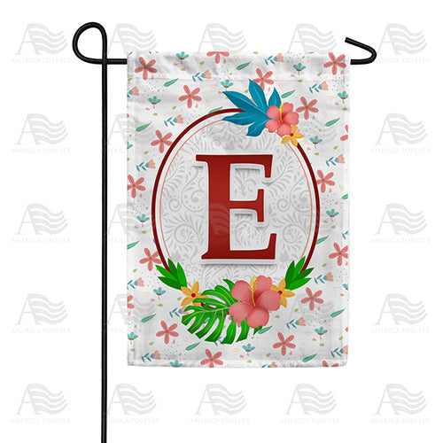 Periwinkle Petals Monogram Double Sided Garden Flag