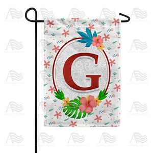 Periwinkle Petals Monogram Double Sided Garden Flag