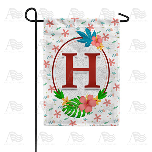 Periwinkle Petals Monogram Double Sided Garden Flag