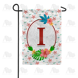 Periwinkle Petals Monogram Double Sided Garden Flag
