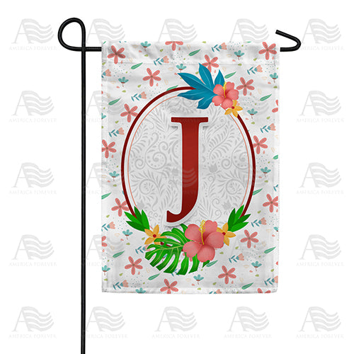 Periwinkle Petals Monogram Double Sided Garden Flag