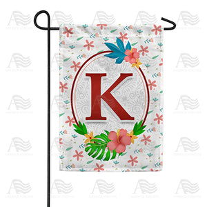 Periwinkle Petals Monogram Double Sided Garden Flag