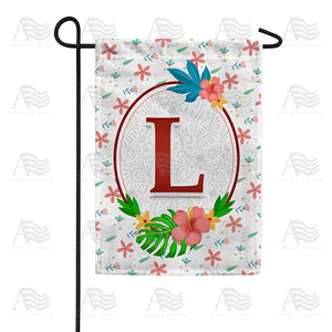 Periwinkle Petals Monogram Double Sided Garden Flag