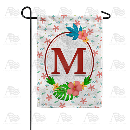 Periwinkle Petals Monogram Double Sided Garden Flag