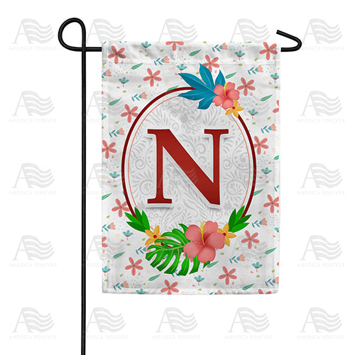 Periwinkle Petals Monogram Double Sided Garden Flag