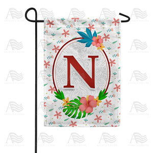 Periwinkle Petals Monogram Double Sided Garden Flag