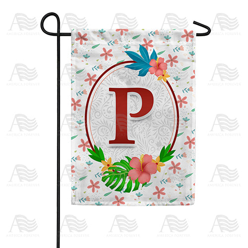 Periwinkle Petals Monogram Double Sided Garden Flag