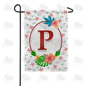 Periwinkle Petals Monogram Double Sided Garden Flag
