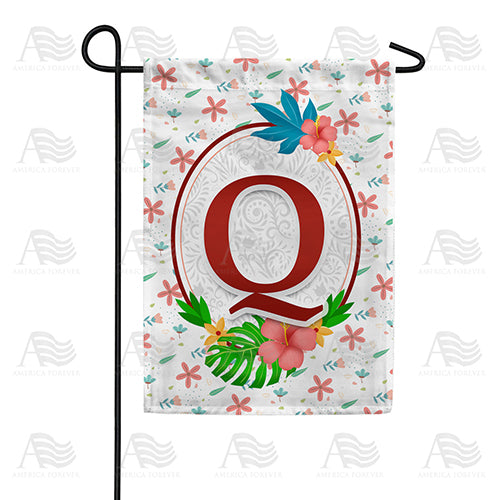 Periwinkle Petals Monogram Double Sided Garden Flag