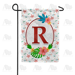 Periwinkle Petals Monogram Double Sided Garden Flag