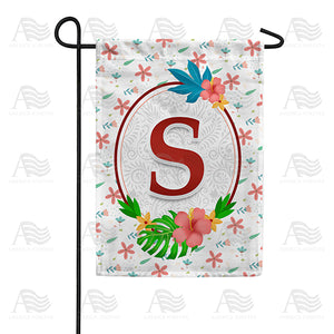 Periwinkle Petals Monogram Double Sided Garden Flag