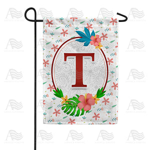 Periwinkle Petals Monogram Double Sided Garden Flag