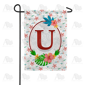 Periwinkle Petals Monogram Double Sided Garden Flag